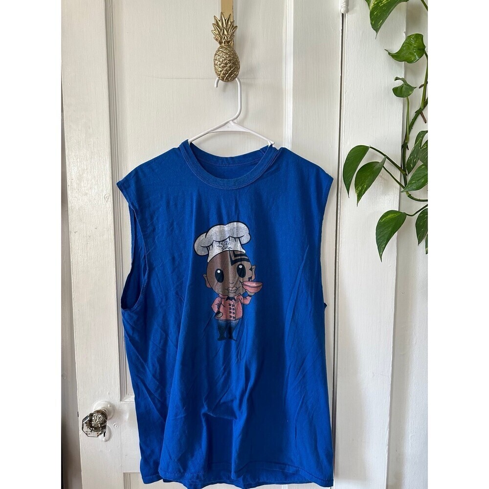 Men’s size x-large Blue Tank top chef shirt